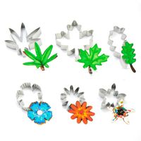 Wholesale 6 Style Autumn Cake Cookie Biscuit Baking Mold Red Maple Leaf Shaped Cake Decorating Fondant Cutters Tools