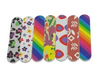 Wholesale 500 MINI COLORFUL EMERY BOARDS Nail Files Buffer Buffing Crescent Grit Sandpaper File NFZ009