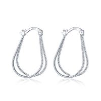 Wholesale Silver Diamond Cut Loop Clicktop Hoop Earrings pair