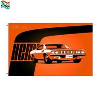 Wholesale Orange Cuda Hemi flags banner Size x5FT cm with metal grommet Outdoor Flag