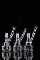 Wholesale New Collection Hitman Glass pipe Mini Classic Brilliance Cake recycler Smoking Pipe Downstem Water Pipes Glass Bong with mm male joint