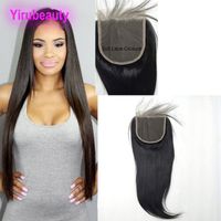 Wholesale Malaysian X5 Size Human Hair Lace Closure Cambodian Malaysian Virgin Hair Lace Closure Middle Three Free Part Top Closures
