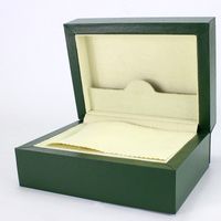 Wholesale Fashion Factory made green plush Swiss brand watch box high end flip wooden watch box watch packaging box
