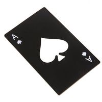 Wholesale Stainless Steel Bottle Opener Bar Cooking Poker Playing Card of Spades Tools Mini Wallet Credit Card Openers