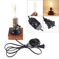 Retro Stile Dell Annata Industriale Single Table Socket Comodino Desk Lamp Legno Base Creativa Edison Light Bulb Home Shop Decoration Leg40e