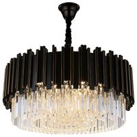 Wholesale Luxury Modern Round Crystal Chandelier Light Lamp Body For Living Room Lobby Hanging LED Lustres De Cristal Black Lighting