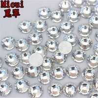 Wholesale Micui SS3 SS40 Clear Rhinestones Glass crystal Flat Back Round Nail Art Stones Non Hotfix Strass Crystals for DIY ZZ993