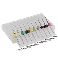 10pcs 0.8mm Print Circuit Micro Drill Bit Board Carbide for PCB CNC Engraving