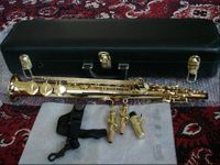 Wholesale New YANAGISAWA S Gold Plated Saxophone Soprano B B Tune B Flat Sax Brass Instrument With Mouthpiece Case