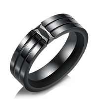 Wholesale Titanium Steel Rings Jewelry Fashion High Quality Black Stainless Steel Rings Punk Men Band Rings LR052