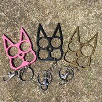 Wholesale Personalized classic cat shape keychain self defense tool key chain cat head two finger tiger metal gift color