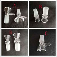 Wholesale Thick Round Glass Bowl Smoking Tools Accessories Herb Dry Oil Burners With Handle Types mm mm male For Hookahs Bongs Bubbler