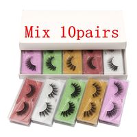 Wholesale Color Eyelash Cases D Mink False Eyelashes Packaging Box Multicolor Bottom Card Mixing Pairs Makeup Eye Lash Packaging Box
