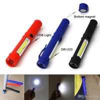 Wholesale LED Flashlight COB Mini Pen Multifunction LED Torch Light cob Handle work flashlight Work Hand Flashlight With the Bottom Magnet