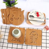 Wholesale 9 styles Wood Heat Resistant Pad Pan Pot Mat Holder Kitchen Cooking Isolation Pad Bowl Cup Coasters RRA2108
