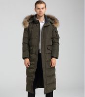 Wholesale Mens Long Coat Winter Jacket Duck Down Parkas Raccoon Fur Collar Thickening Warm Overcoat Outdoor Outwear Brand Clothing Large Size HOT