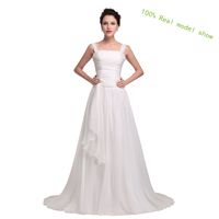 Wholesale Plus Size Evening Dress A Line Chiffon Model Read pictures Ivory Beach Bateau Prom Dresses