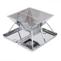 Wholesale Stainless Steel Outdoor Charcoal BBQ Grill Rack Folding BBQ Barbecue Accessories Portable Home Kitchen Camping Cooking Tools