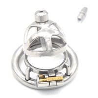 Wholesale Male Chastity Belt Stainless Steel with Removable Silicone Tube Chastity Cage Penis Lock Cage Chastity Device G7 D