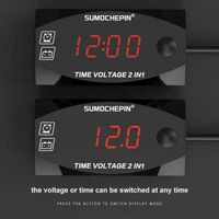 24V num/érique Auto Voiture Thermom/ètre /écran LCD Horloge Hot Vente Voiture 3 en 1 12V Voiture Voltm/ètre Tension Testeur Moniteur