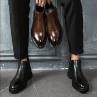 Wholesale mens dress boots vintage shoes italian snow shoes men Coiffeur leather boots office shoes