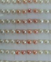 Wholesale 100 pairs pink white lilac cream freshwater pearl earring stud mm mixed