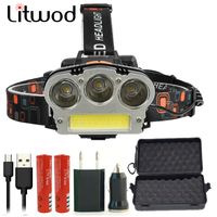 30000 Lumen 3x LED XM-L T6 18650 Headlamp Headlight Head Light Torch Flashlight