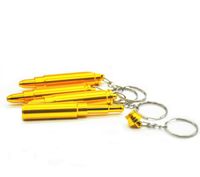 Wholesale Mini bullet key chain metal small pipe gold portable filter cigarette holder pipe smoking accessories