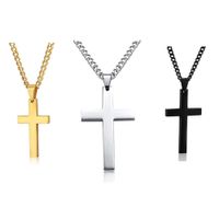 Wholesale Cross Necklace Silver Black Gold Stainless Steel Chain Pendant Necklaces Fashion Jewelry Gifts