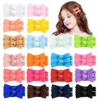 Wholesale Mini Cheering Candy Barrettes Baby Girls Toddler Bowknots Solid Ribbon Hair Clip Bows Girls Hairpins Hair Accessories
