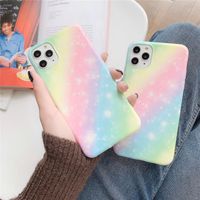 Wholesale Gradient Rainbow Case For iPhone Pro Creative Pink Starry sky Soft TPU Phone Cover For iphone X xr plus