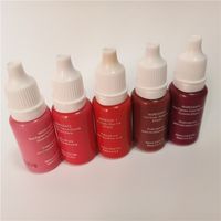 Wholesale 5pcs permanent makeup pigment micropigment tattoo ink ml bottle cosmetic manual d lips red pink color
