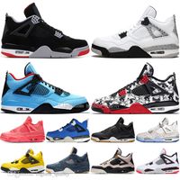 Drop Shipping New Bred 4 4s Was The Cactus Jack Laser Wings Herren Basketball Schuhe Denim Blau Tattoo Pale Citron Herren Sport Designer Sneakers