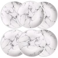 Wholesale 6 set or or inch Marble dinner plates ceramic tableware dinner set marble dinnerware