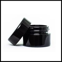Wholesale UV Protection Full Black ml Glass Concentrate Container Wax Dab Dry Herb Glass Jars Bottle DHL Free