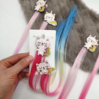 Wholesale Hair Extensions Wig for Kids Girls Unicorn Cartoon cat Head Hair Clips Bobby Pins Hairpin Barrette Hair Accessories