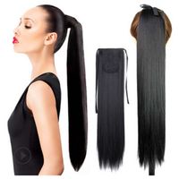 Wholesale Synthetic Clip In Drawstring Ponytail Hairpieces Straight Inch G Synthetic Clip In Wrap Ponytails More Colors D13