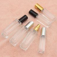 Wholesale Clear Portable Glass Perfume Spray Bottle ml ml Empty Cosmetic Containers with Atomizer Gold Silver Cap Fragrance Bottles