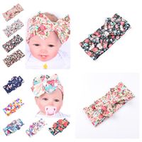 Wholesale fashion Baby Bow Headbands Bohemian Hairbands Children Printing Big Bow Baby Girls Elegant Hair hoop style Party Favor T2I51066