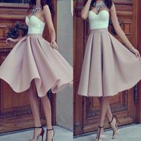 Wholesale New Amazing Slim Nude Pink Homecoming Dresses A Line Sweetheart Ruffles Knee Length Formal Short Prom Gowns Cocktail Dresses Custom Made