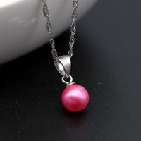 Wholesale Fashion Jewelry Sterling Silver Simple Pearl Pendant colors Freshwater Cultured Pearl Pendant Necklace for Women Love Wish