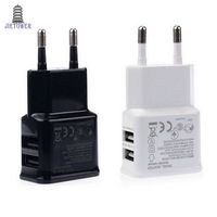 Wholesale EU US Plug Dual USB Port Mobile Phone Travel Home Wall Charger Adapter A For Samsung iPhone LG HTC Sony White Black