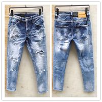 Wholesale 2019 new brand of fashionable European and American men s casual jeans high grade washing pure hand grinding quality optimization