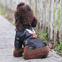 Wholesale Glorious Eagle Pattern Dog Coat PU Leather Jacket Soft Waterproof Outdoor Puppy Outerwear Fashion Clothes for Small Pet S XXL