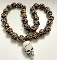 Wholesale yqtdmy prime Handmade Carved Yak Bone Beads Skull Antique bracelet