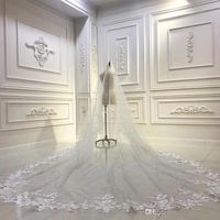 Wholesale Sparkly M Long Wedding Veils Cathedral Length One Layer Appliqued Tulle Sequined Bridal Veil For Women With Free Comb