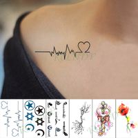 étanche Autocollant De Tatouage Temporaire Fleur Arbre Lune Coeur Petite Taille Art Tatoo Faux Tatouage Flash Tatouages Pour Enfant Hommes Femmes