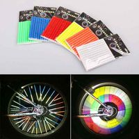 12PCS Bicycle Wheel Rim Spoke Bike Mount Tube Warning Light Strip Reflector T1