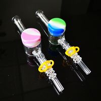 Wholesale Mini Glass Reclaimer Kit Smoke Accessories mm mm Quartz Tips Keck Clip Silicone Oil Wax Container For Tobacco Smoking Pipes