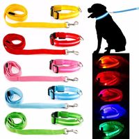 Wholesale Pet Dog Collar Luminous Dogs leash Luminous Led Flashing Light Harness Nylon Safety Leash Rope pet supplies for small dog puppy c412
